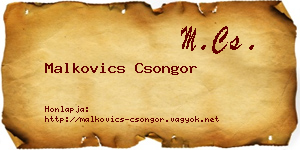 Malkovics Csongor névjegykártya